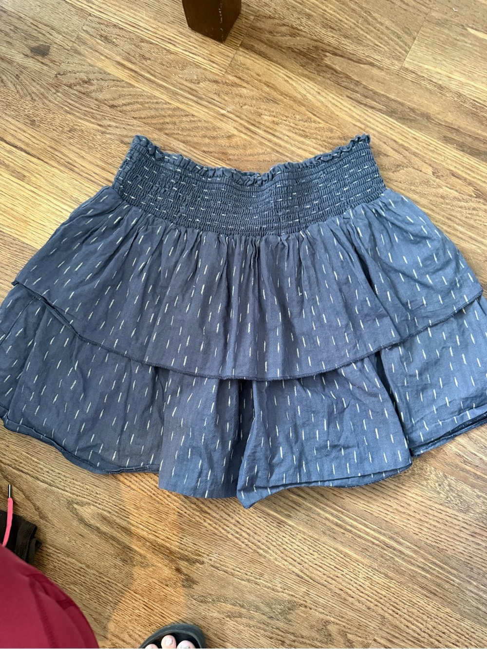 Universal Thread Navy Blue Tiered Smocked Waist Midi Skirt